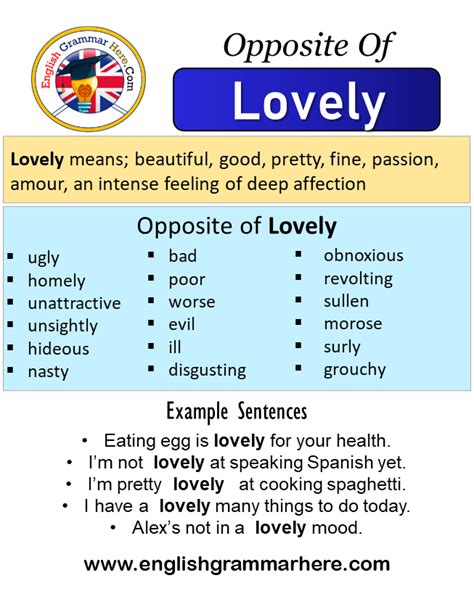 lovely antonyms|opposite of lovely meaning.